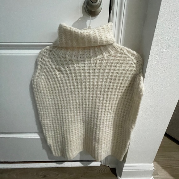 Cozy Asymmetrical Cream Sweater - Picture 6 of 7
